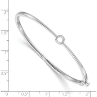 14K White Gold Hinged Oval Bangle Bracelet Mounting for 4.0mm Round 0.25 Carat Stone by Oro Pregiato
