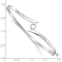 14K White Gold Hinged Oval Bangle Bracelet Mounting for 4.0mm Round Diamond - 0.25 Carat Total Mount by Oro Pregiato