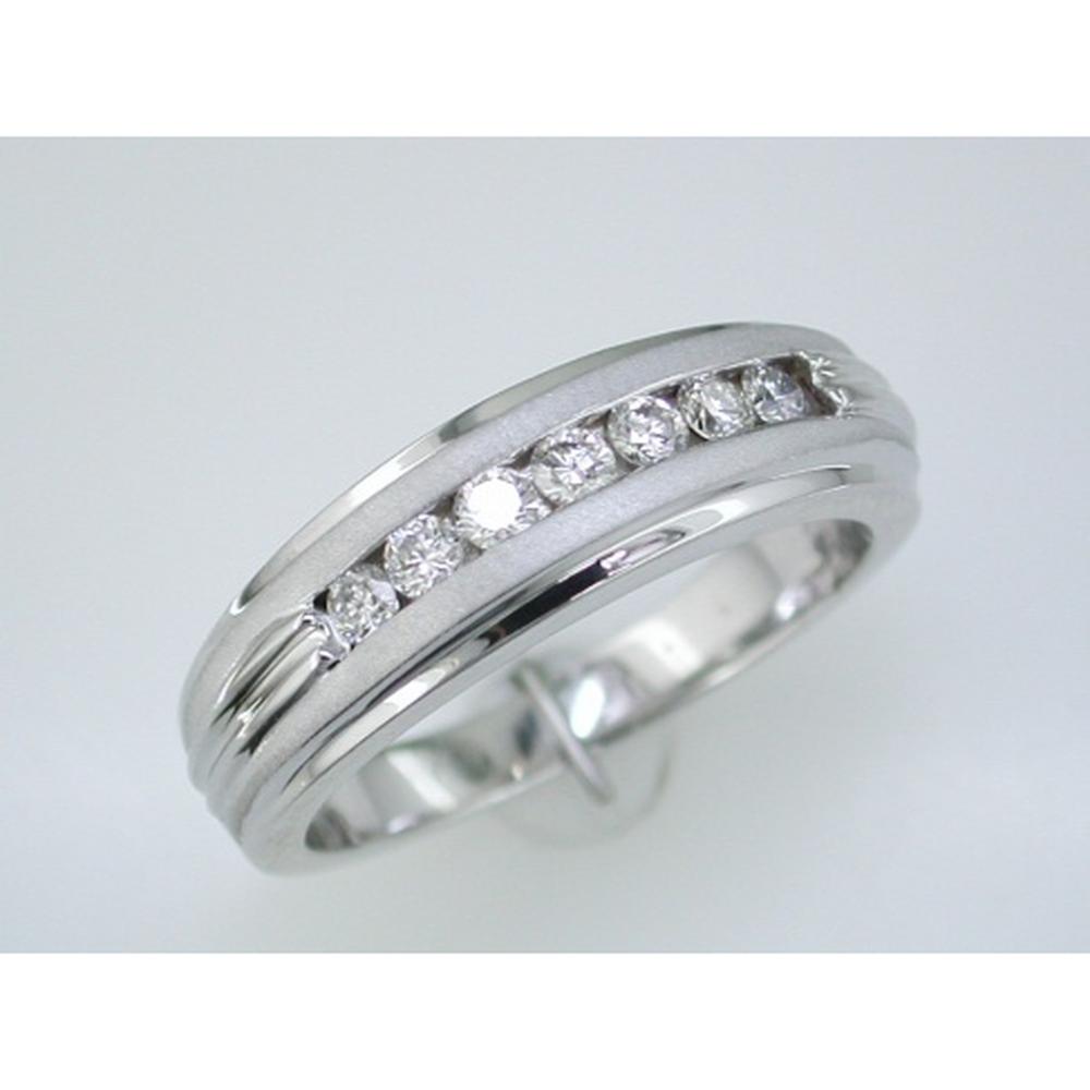 14K White Gold His & Hers Diamond Wedding Band with Channel Set Round Diamonds - 0.50 Carat Total Diamond Weight - Royal Jewelry