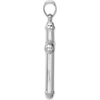 14K White Gold Hollow 3D Cross Pendant - 57mm Length by Oro Pregiato