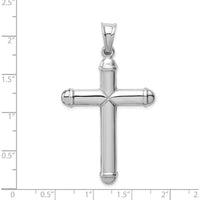 14K White Gold Hollow 3D Cross Pendant - 57mm Length by Oro Pregiato