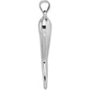 14K White Gold Hollow 3D Italian Horn Pendant by Oro Pregiato