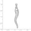14K White Gold Hollow 3D Italian Horn Pendant by Oro Pregiato