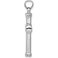 14K White Gold Hollow Cross Pendant with 3D Design and Polished Finish by Oro Pregiato
