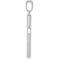 14K White Gold Hollow Cross Pendant with Polished Finish and Reversible Design by Oro Pregiato