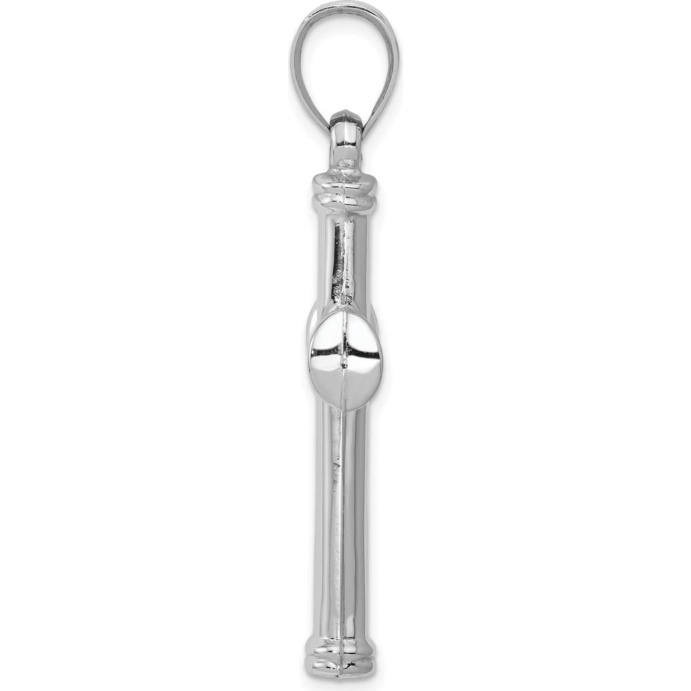 14K White Gold Hollow Cross Pendant with Reversible Design by Oro Pregiato