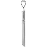 14K White Gold Hollow Cross Pendant with Rhodium Plating - 46mm Length by Oro Pregiato