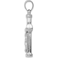 14K White Gold Hollow Crucifix Reversible to Cross Pendant by Oro Pregiato