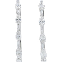 14K White Gold Hoop Earrings with Pear Shaped Lab Grown Diamonds - 3.25 Carat Total Diamond Weight