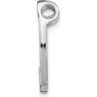 14K White Gold Horseshoe Chain Slide Charm with Textured Finish - Polished Rhodium Plated Design by Oro Pregiato