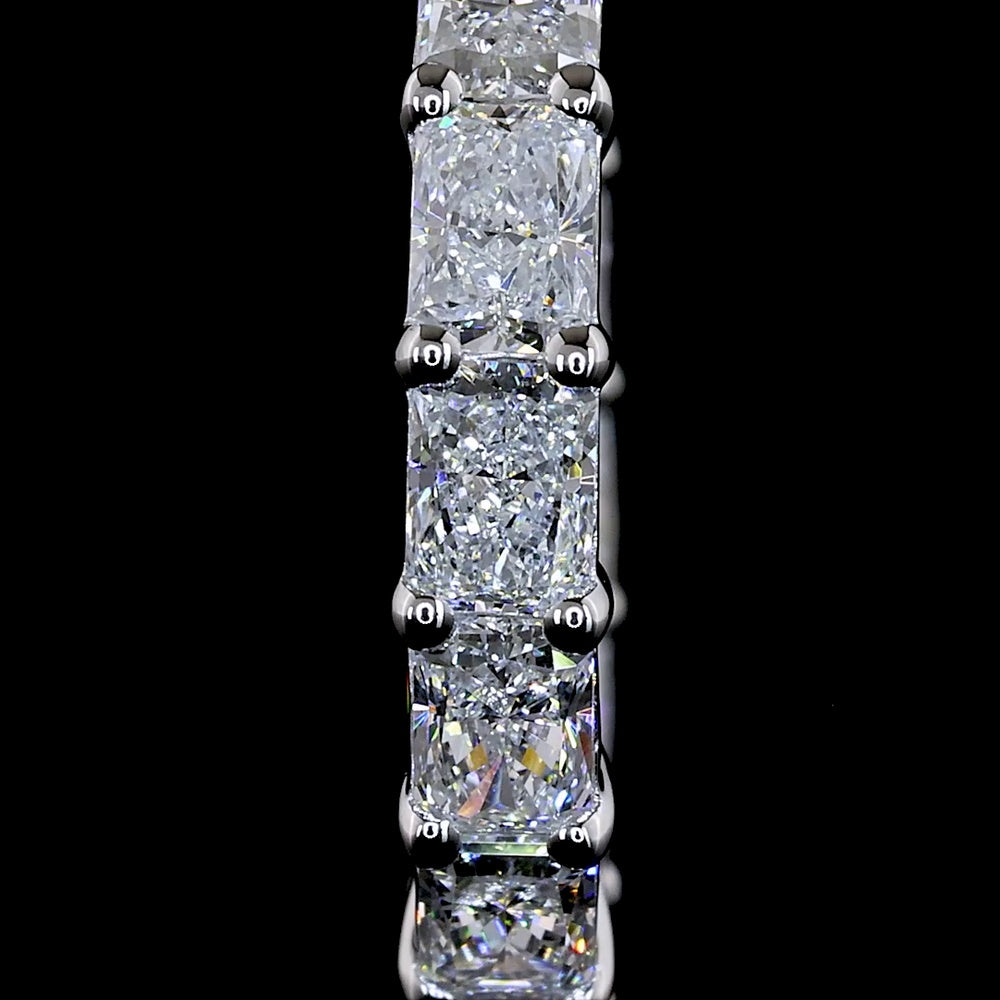 14K White Gold Huggie Earrings with 2.05 Carat Total Weight Radiant Cut Lab Diamonds - Prong Set, E-F Color VS Clarity - Covaloro Fine Jewelry