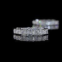 14K White Gold Huggie Earrings with 2.05 Carat Total Weight Radiant Cut Lab Diamonds - Prong Set, E-F Color VS Clarity - Covaloro Fine Jewelry