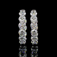 14K White Gold Huggie Earrings with 20 Prong-Set Round Lab Diamonds - 6.81 Carat Total Diamond Weight - Covaloro Fine Jewelry