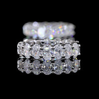 14K White Gold Huggie Earrings with 22 Prong-Set Oval Cut Lab Diamonds - 1.55 Carats Total Diamond Weight - Covaloro Fine Jewelry