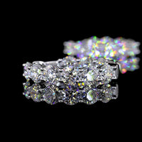 14K White Gold Huggie Earrings with 6.50 Carat Total Weight Round Lab-Grown Diamonds - Prong Set E-F VS Clarity - Covaloro Fine Jewelry