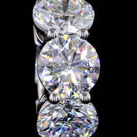 14K White Gold Huggie Earrings with 6 Prong-Set Round Lab Diamonds - 6.09 Carats Total Diamond Weight (E-F Color, VS Clarity) - Covaloro Fine Jewelry