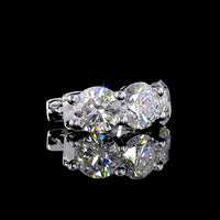 14K White Gold Huggie Earrings with 6 Prong-Set Round Lab Diamonds - 6.09 Carats Total Diamond Weight (E-F Color, VS Clarity) - Covaloro Fine Jewelry