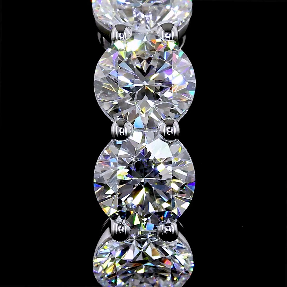 14K White Gold Huggie Earrings with 8 Prong-Set Round Lab Diamonds - 2.01 Total Carat Weight, E-F Color, VS1 Clarity - Covaloro Fine Jewelry