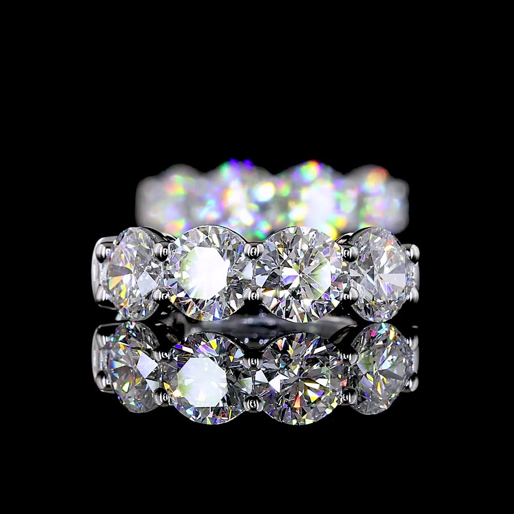 14K White Gold Huggie Earrings with 8 Prong-Set Round Lab Diamonds - 2.01 Total Carat Weight, E-F Color, VS1 Clarity - Covaloro Fine Jewelry