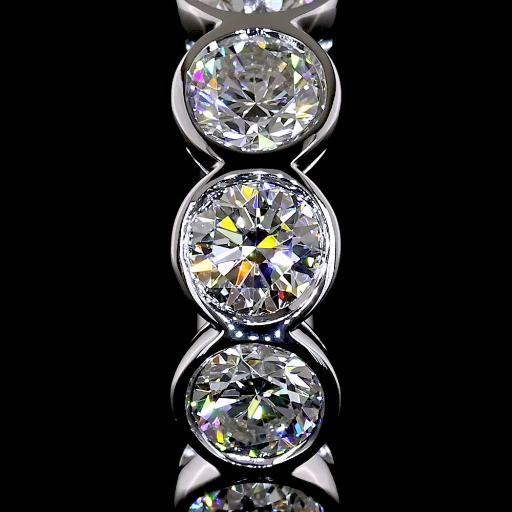 14K White Gold Huggie Earrings with Bezel Set Round Lab Diamonds - 1.04 Carats Total Diamond Weight - Covaloro Fine Jewelry