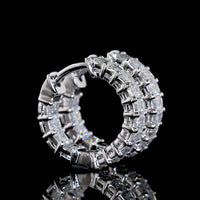 14K White Gold Huggie Earrings with Emerald Cut Lab Diamonds - 1.53 Carats Total Diamond Weight (E-F Color, VS1 Clarity) - Covaloro Fine Jewelry