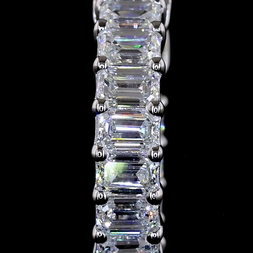 14K White Gold Huggie Earrings with Emerald Cut Lab Diamonds - 1.53 Carats Total Diamond Weight (E-F Color, VS1 Clarity) - Covaloro Fine Jewelry