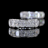 14K White Gold Huggie Earrings with Half Bezel Set Radiant Cut Lab Diamonds - 1.02 Carats Total Diamond Weight - Covaloro Fine Jewelry