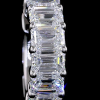 14K White Gold Huggie Earrings with Prong-Set Emerald Cut Lab Diamonds - 2.04 Carat Total Diamond Weight - Covaloro Fine Jewelry