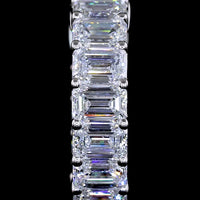 14K White Gold Huggie Earrings with Prong Set Emerald Cut Lab Diamonds - 2.54 Carat Total Weight - Covaloro Fine Jewelry