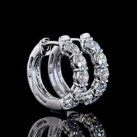 14K White Gold Huggie Earrings with Prong-Set Round Lab Diamonds - 1.00 Carat Total Weight (0.50 Carats Each) - Covaloro Fine Jewelry