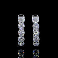 14K White Gold Huggie Earrings with Prong-Set Round Lab Diamonds - 1.00 Carat Total Weight (0.50 Carats Each) - Covaloro Fine Jewelry