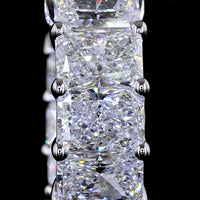 14K White Gold Huggie Earrings with Radiant Cut Lab Diamonds - 4.88 Carats Total Diamond Weight - Covaloro Fine Jewelry