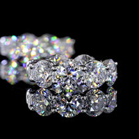 14K White Gold Huggie Earrings with Round Brilliant Cut Lab Diamonds - 5.17 Carat Total Weight, E-F VS1 Clarity - Covaloro Fine Jewelry