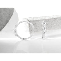 14K White Gold Huggie Hoop Earrings with Bezel-Set Round Diamonds - 0.32 Carat Total Diamond Weight - Royal Jewelry