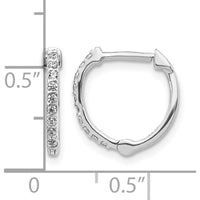 14K White Gold Huggie Hoop Earrings with Round Diamonds - 0.01 Carat Total Diamond Weight by Monteluci Fine Jewelry