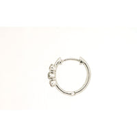 14K White Gold Huggie Hoop Earrings with Shared-Prong Set Round Diamonds - 0.25 Carat Total Diamond Weight - Royal Jewelry