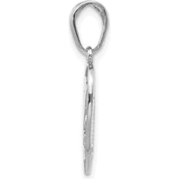 14K White Gold I LOVE YOU Break-Apart Heart Charm with Rhodium Plating by Oro Pregiato