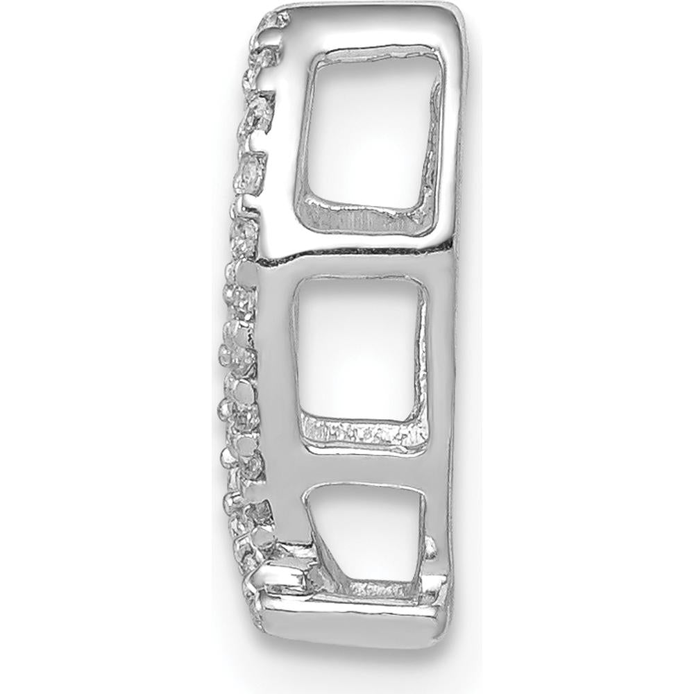 14K White Gold Ichthus Fish Pendant with Round Diamonds - 1/15 Carat Total Diamond Weight by Monteluci Fine Jewelry