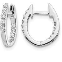 14K White Gold In & Out Diamond Hinged Hoop Earrings - 0.24 Carat Total Diamond Weight by Monteluci Fine Jewelry