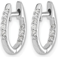 14K White Gold In & Out Diamond Hinged Hoop Earrings - 0.24 Carat Total Diamond Weight by Monteluci Fine Jewelry