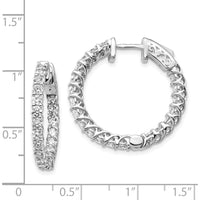 14K White Gold In & Out Hoop Earrings with Round Diamonds - 44 Stones, 2.5mm Each by Monteluci Fine Jewelry