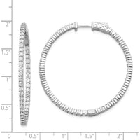 14K White Gold In-and-Out Round Hoop Earrings with 100 Prong Set 2mm Round Diamonds by Monteluci Fine Jewelry