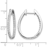 14K White Gold In/Out Diamond Hinged Hoop Earrings - 0.027 Carat Total Diamond Weight by Monteluci Fine Jewelry