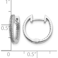 14K White Gold In/Out Diamond Hinged Hoop Earrings - 0.204 Carat Total Diamond Weight by Monteluci Fine Jewelry