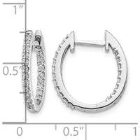 14K White Gold In/Out Diamond Hinged Hoop Earrings - 0.50 Carat Total Diamond Weight by Monteluci Fine Jewelry