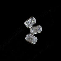 14K White Gold Inclined Bezel Set Emerald Cut Lab Diamond Stud Earrings - 1.74 Carats Total Diamond Weight (E-F Color, VS Clarity) - Covaloro Fine Jewelry