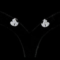 14K White Gold Inclined Mixed-Shape Stud Earrings with Emerald, Pear, and Marquise Lab Diamonds - 2.97 Carat Total Weight - Covaloro Fine Jewelry
