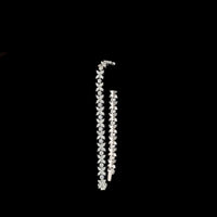 14K White Gold Inclined Special Bracelet with 105 Round Brilliant Cut Lab Diamonds - 6.95 Carats Total Diamond Weight - Covaloro Fine Jewelry