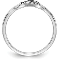 14K White Gold Infinity Band Ring with Black and White Diamonds - 0.06 Carat Total Diamond Weight by 0