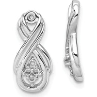 14K White Gold Infinity Diamond Earring Jackets Mountings - Mounting Only by Oro Pregiato